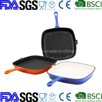 Nonstick Enamel Porcelain Cast Iron Grill Pan China Manufacturer